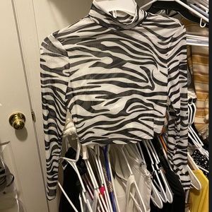 mesh zebra crop top